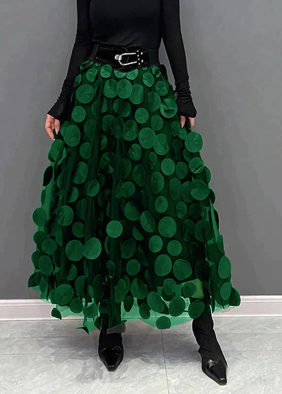 Jupe maxi original avec applications 3D et couches de tulle – jupe statement pour événements de mode, style urbain et occasions spéciales