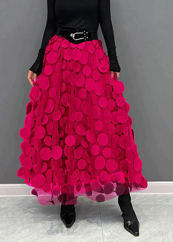 Jupe maxi original avec applications 3D et couches de tulle – jupe statement pour événements de mode, style urbain et occasions spéciales
