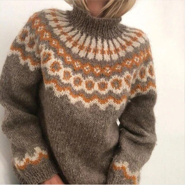 Gisela | Pull-over d'hiver pour femmes avec motif norvégien