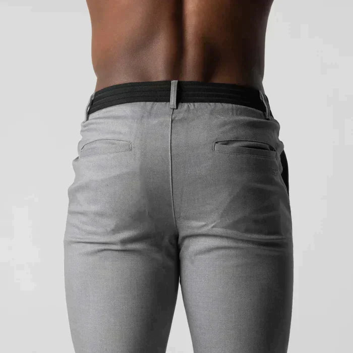 Pantalon chino homme slim fit – pantalon business stretch à jambe étroite pour loisirs et bureau
