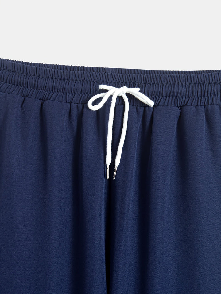 Lässiger Strick Rundhals Sweatshirt Und Jogger Trainingsanzug Für Herren | Perfekt für lässige Tage
