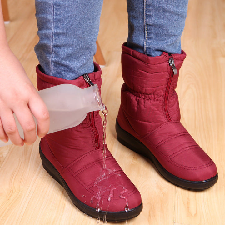 Bottines plates d'hiver décontractées imperméables pour femmes | Parfaites pour les activités de plein air