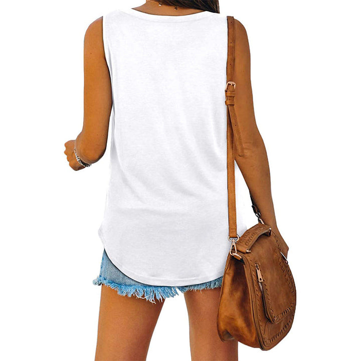 Damen Tanktop mit V-Ausschnitt – Lockeres ärmelloses Basic Shirt für Sommer & Freizeit