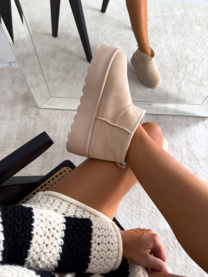 Damen Winterstiefel mit Plateau – Gefütterte Boots mit dicker Sohle für kalte Tage