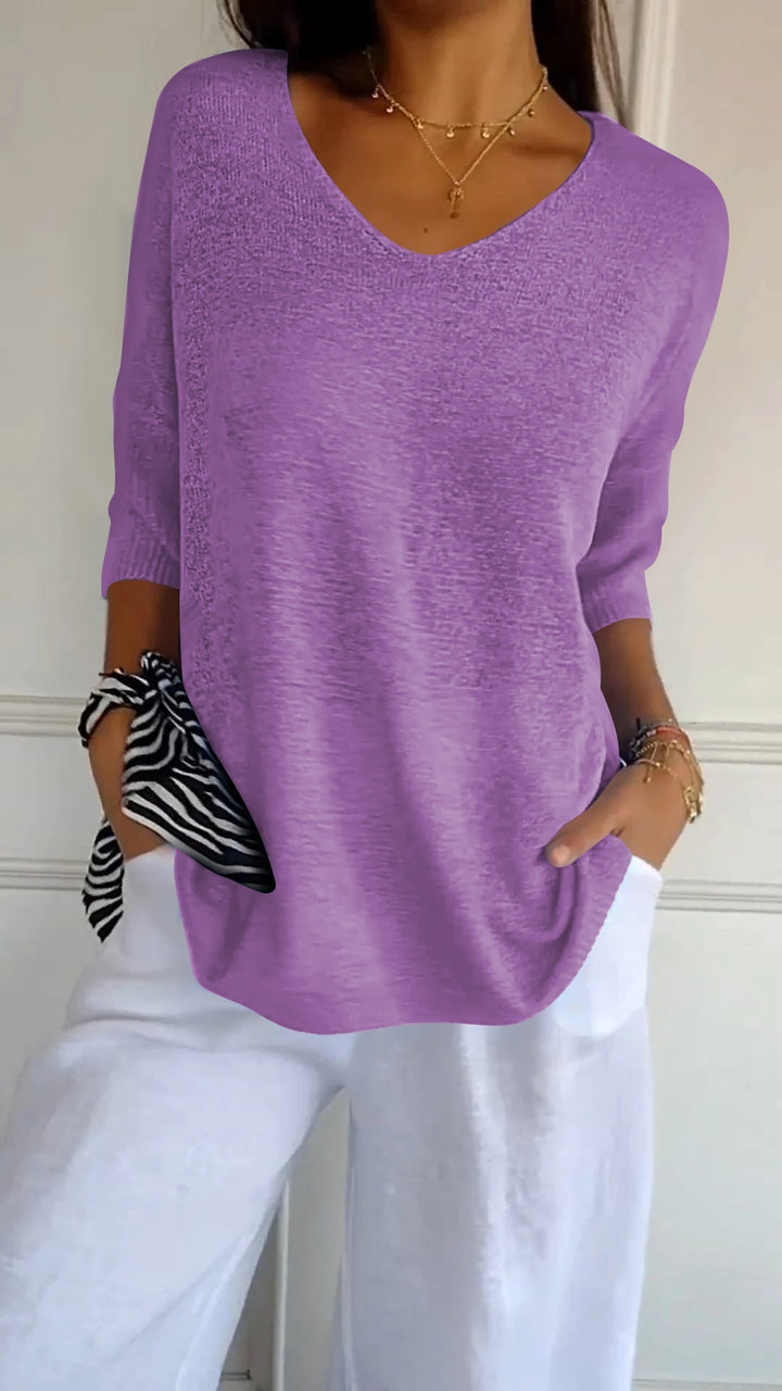 Celestria - Hauts tricotés à col en V pour femmes pour dames