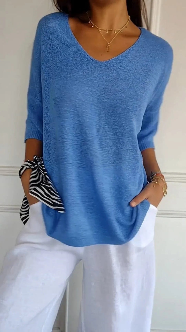 Celestria - Hauts tricotés à col en V pour femmes pour dames