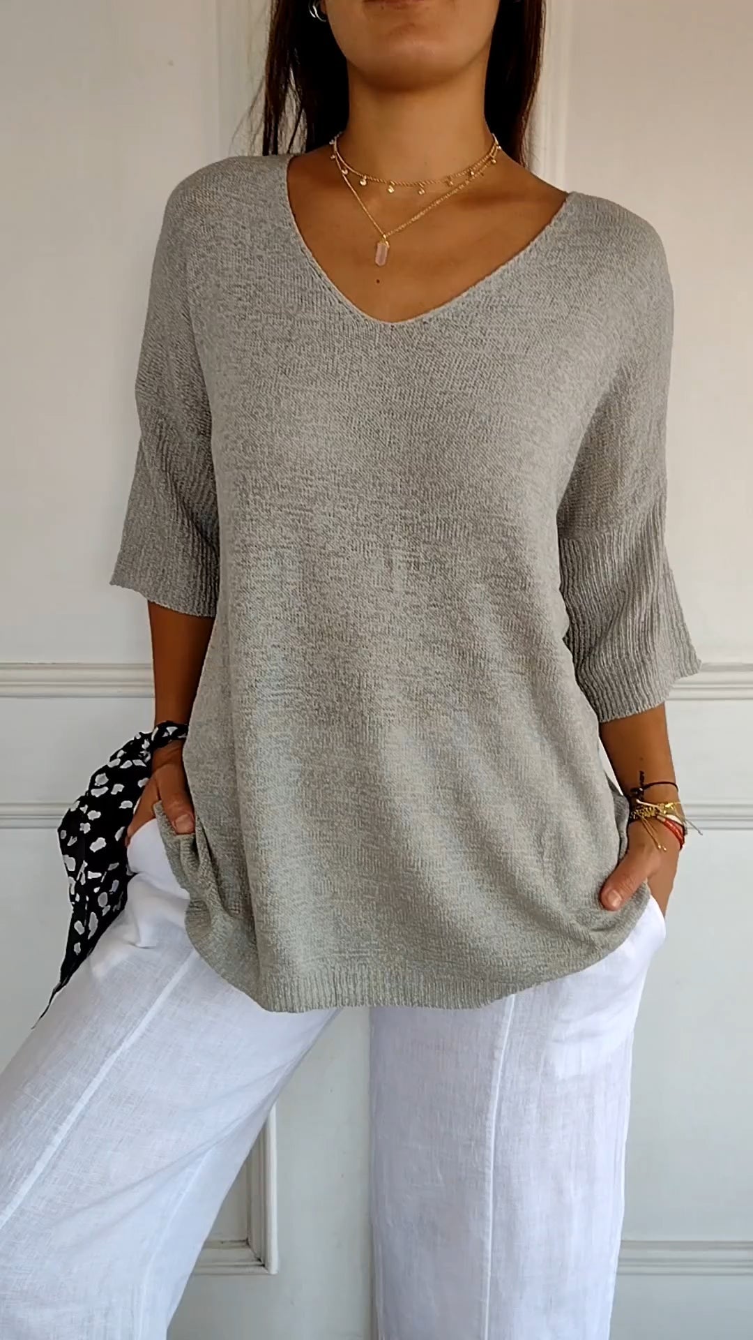 Celestria - Hauts tricotés à col en V pour femmes pour dames