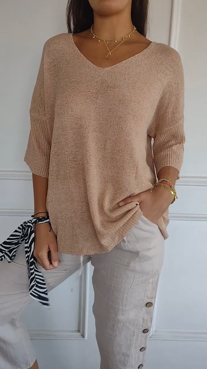 Celestria - Hauts tricotés à col en V pour femmes pour dames