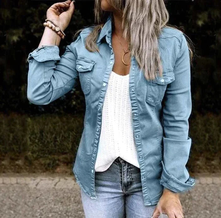 Nova - Giacca morbida in denim casual