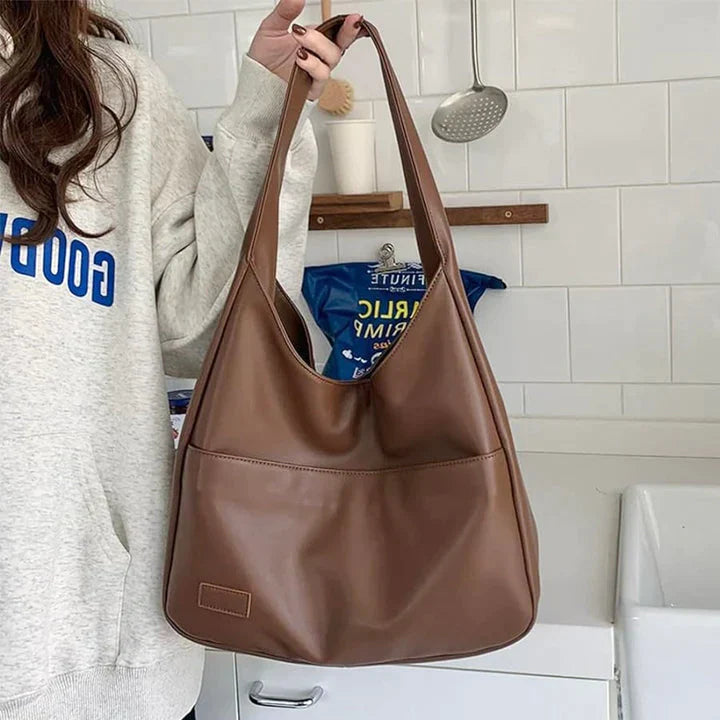 Sac bandoulière minimaliste en cuir vegan – Sac hobo tendance pour femmes