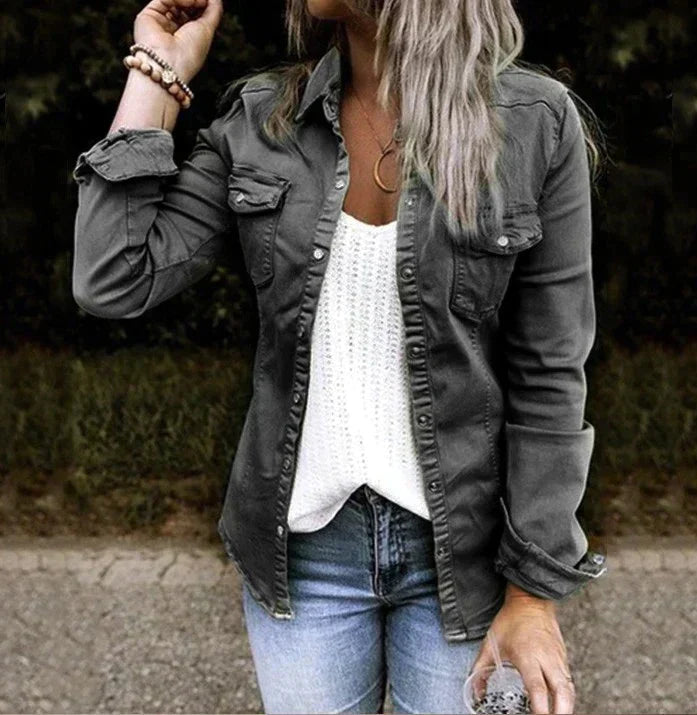 Nova - Giacca morbida in denim casual
