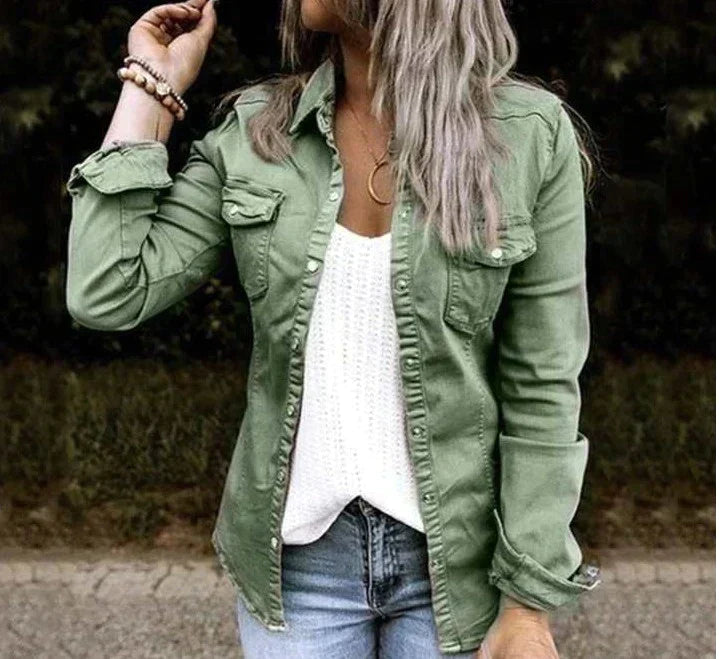 Nova - Giacca morbida in denim casual