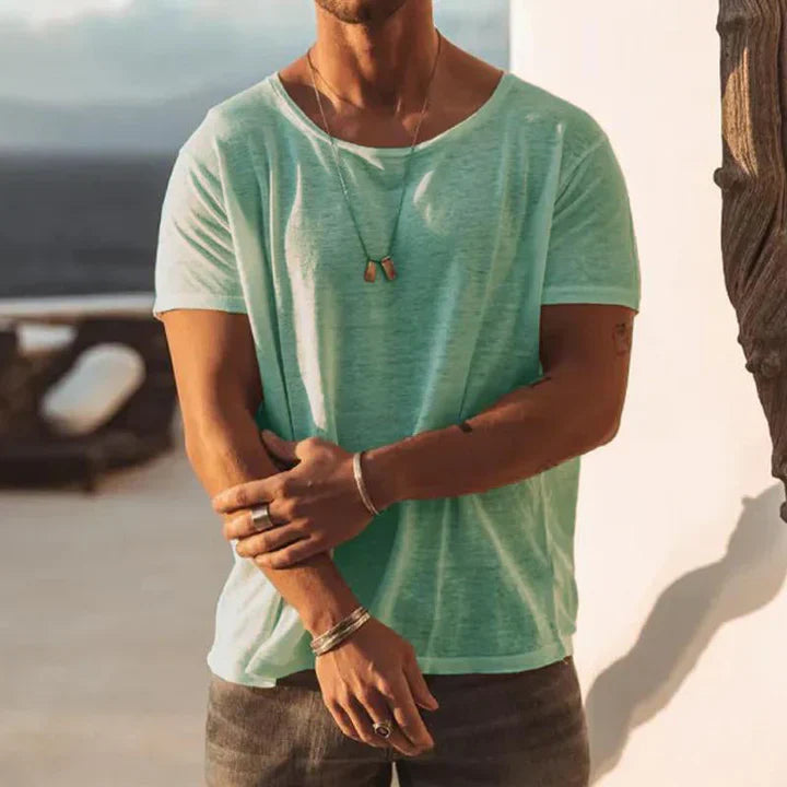 Herren T-Shirt mit Rundhalsausschnitt – Leichtes Sommer-Shirt im lässigen Look für Alltag, Urlaub & Streetstyle