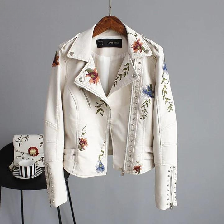 Quinn - bestickte Cropped Vintage-Jacke