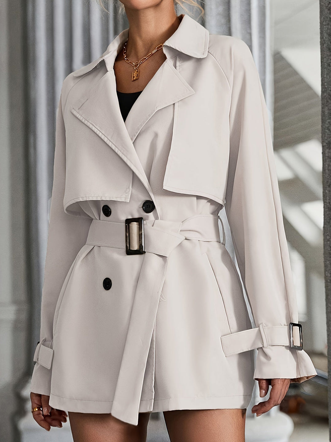 Trench-coat élégant avec ceinture et manches longues pour femmes | Idéal pour toutes les occasions