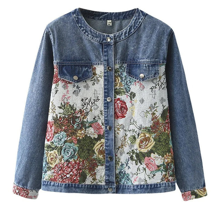 Magdalena – Veste en jean avec broderie florale