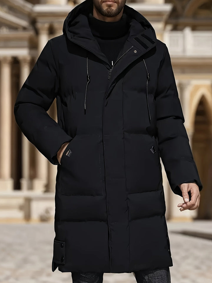 Veste d'hiver matelassée à capuche zippée décontractée pour hommes | Parfaite pour les activités de plein air