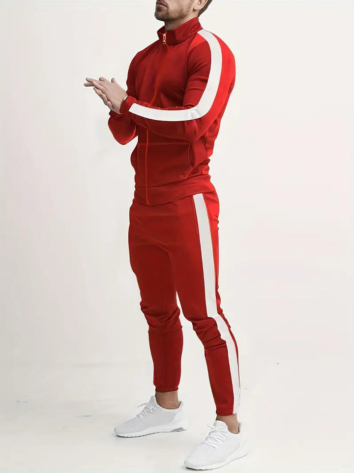 Survêtement homme avec bandes – Ensemble de sport slim fit avec fermeture éclair