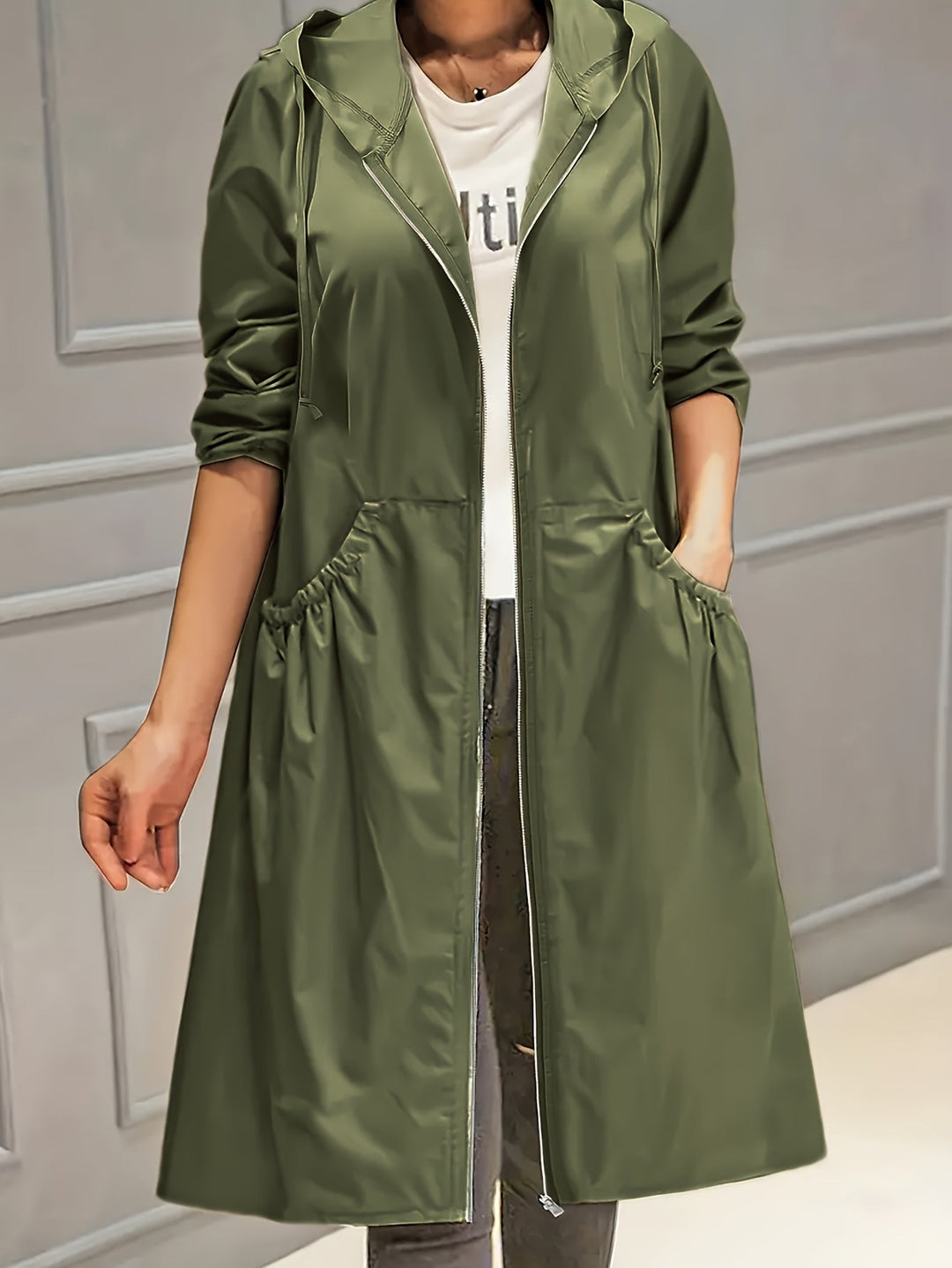 Stilvoller Vintage-Trenchcoat mit gegürteten langen Ärmeln für Damen | Perfekt für jeden Anlass