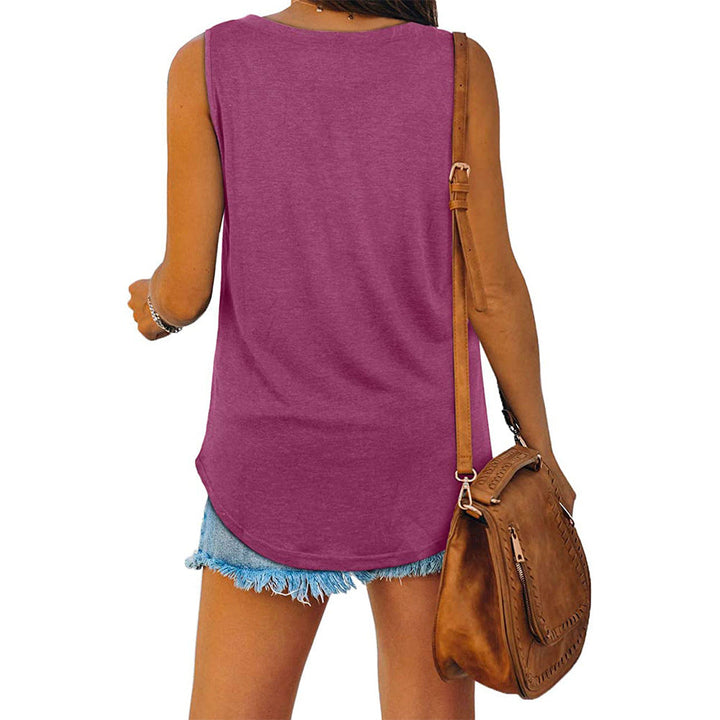 Damen Tanktop mit V-Ausschnitt – Lockeres ärmelloses Basic Shirt für Sommer & Freizeit