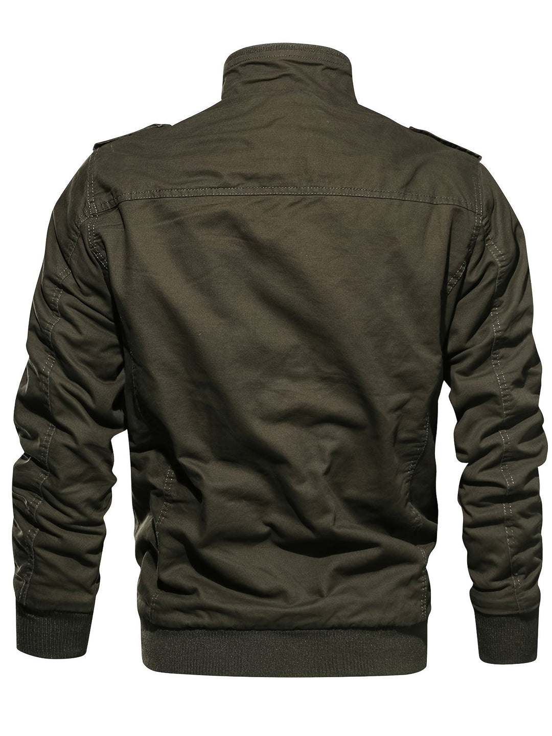 Veste d'hiver rétro à col montant avec fermeture éclair à manches longues décontractée pour hommes | Parfait pour les loisirs