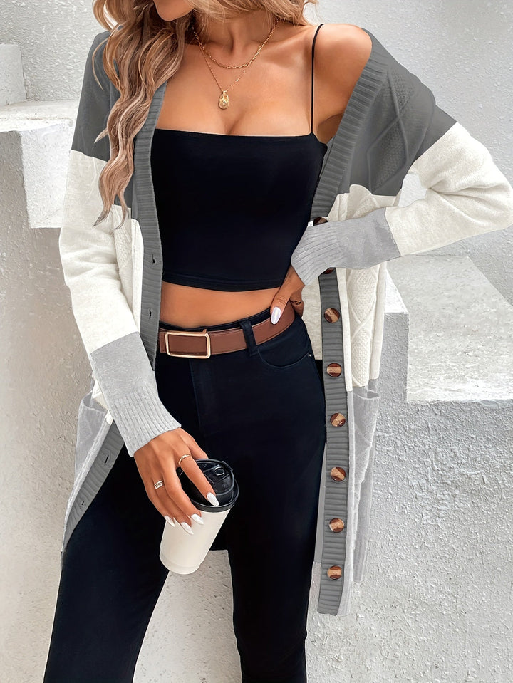 Stilvoller Ein-Knopf Woll Strickcardigan für Damen | Perfekt für den Alltag