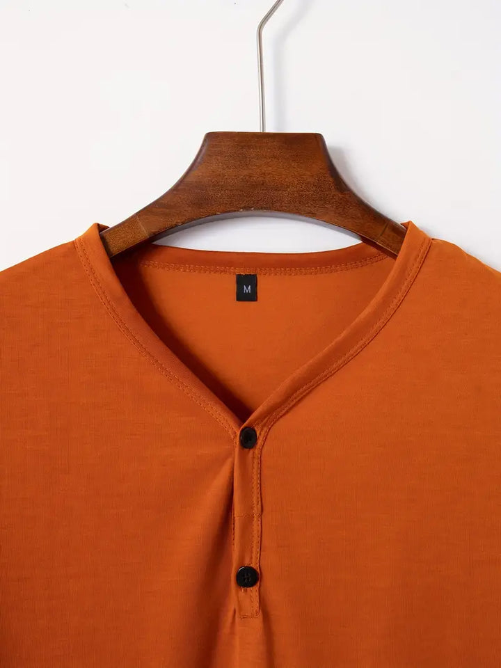 Herren T-Shirt mit V-Ausschnitt & Knopfleiste – Slim Fit Kurzarmshirt für Sommer, Freizeit & Streetstyle