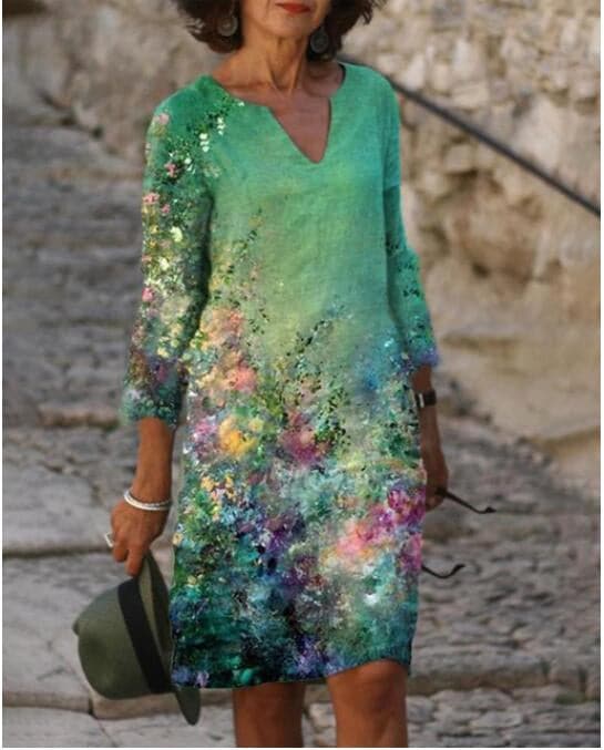 Robe Midi Élégance Florale – Raffinement Naturel et Sophistication