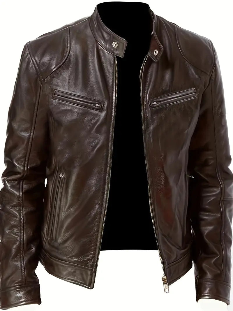 Elegante Lederjacke mit Taschen für Herren | Chic und Perfekt für den Alltag