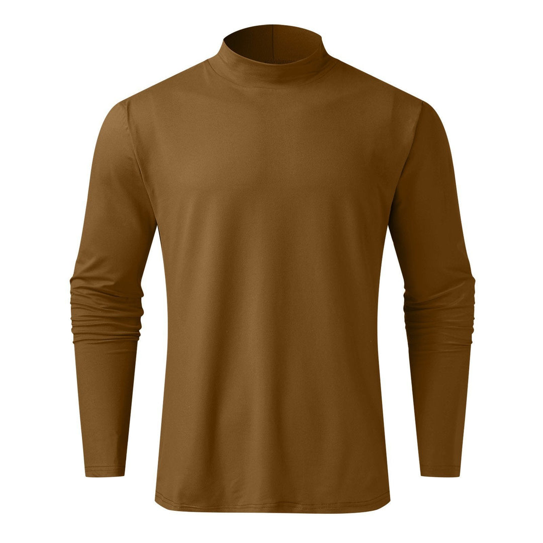 T-shirt a manica lunga slim fit da uomo con collo alto