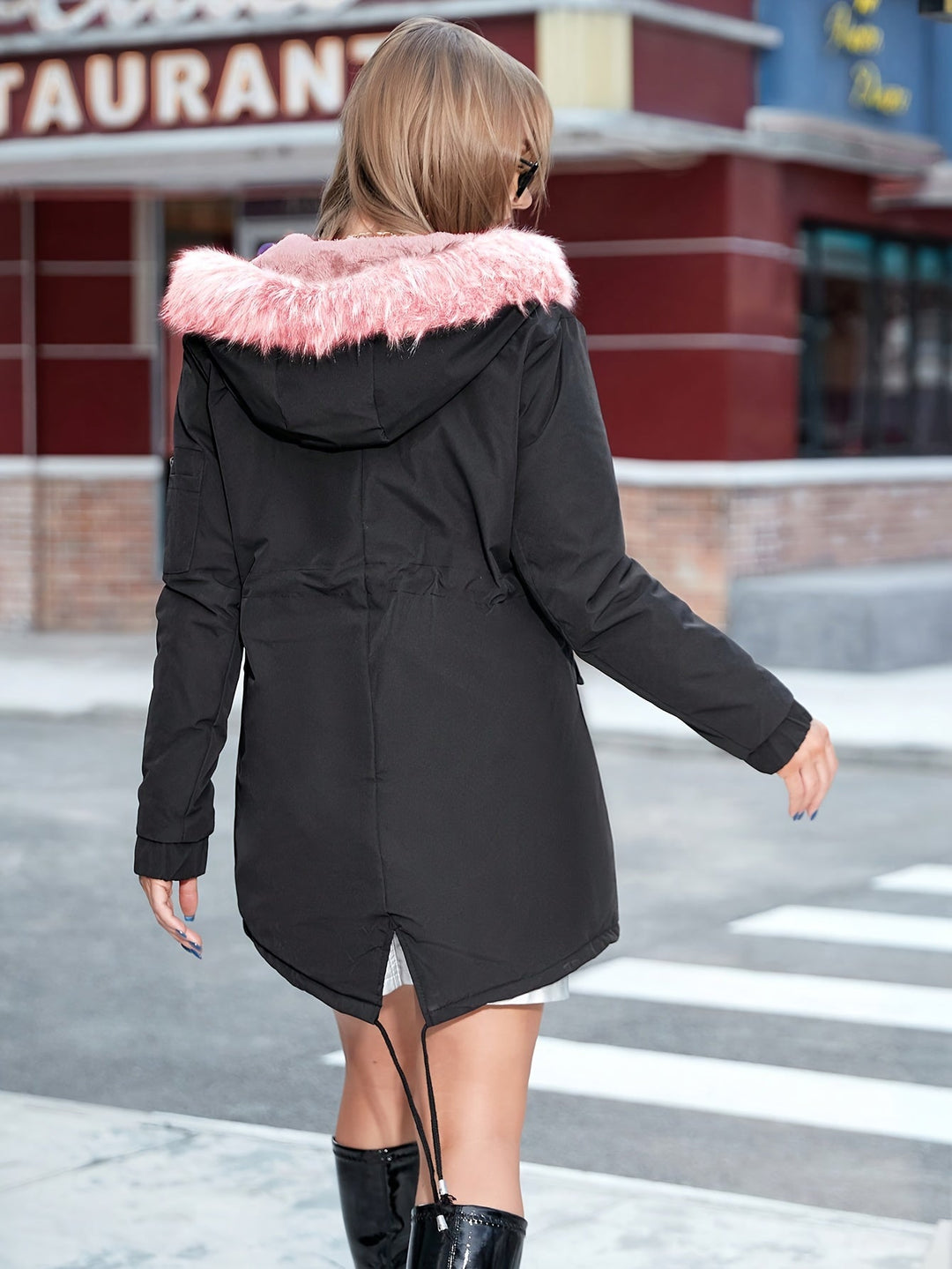 Parka d'hiver décontracté en polaire avec fausse fourrure pour femmes | Parfait pour les activités de plein air