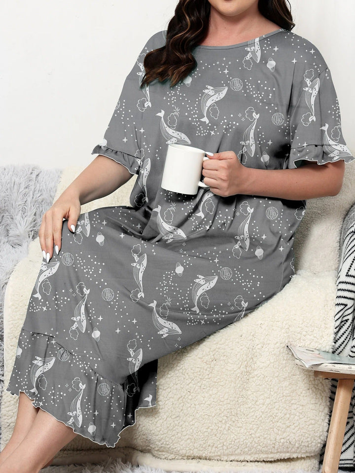 Magdalena – Chemise de nuit confortable avec imprimé baleine