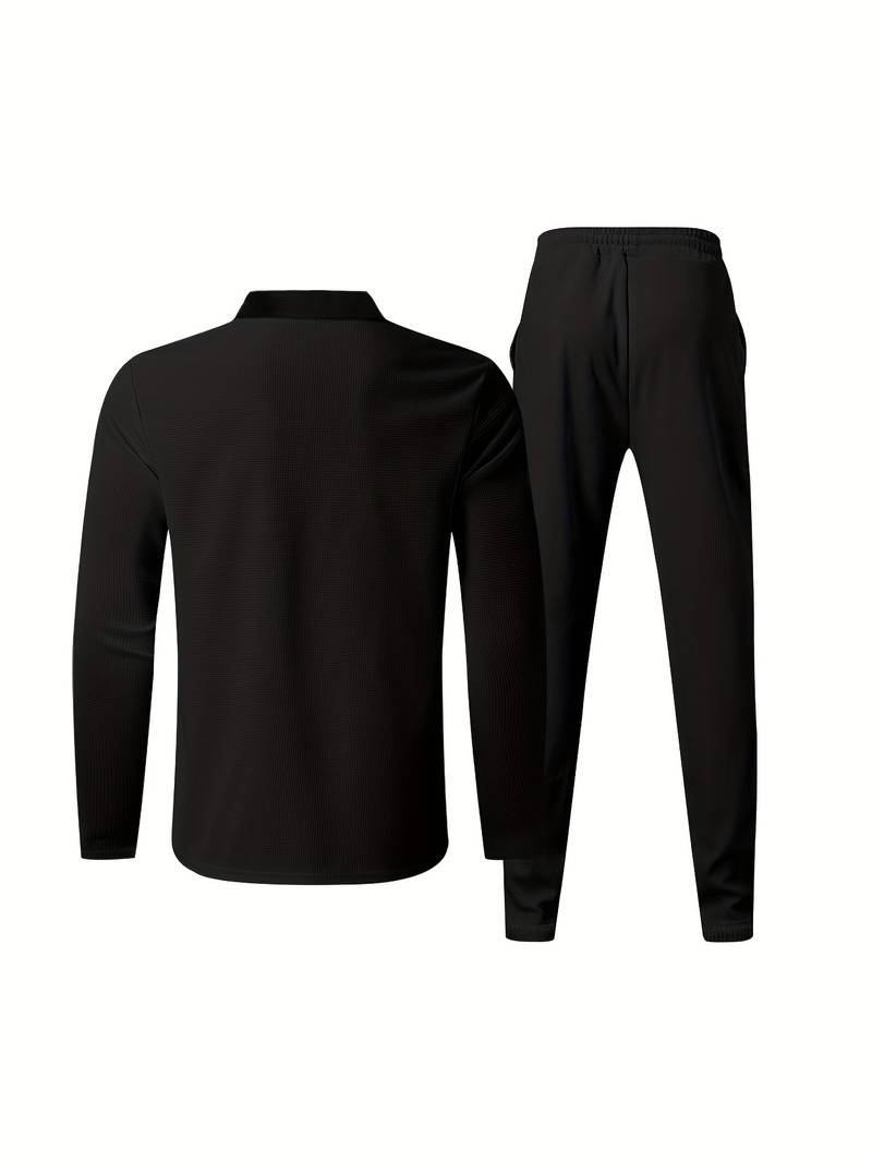 Ensemble pour homme en deux pièces – Ensemble de loisirs et survêtement d'entraînement à col montant à la mode