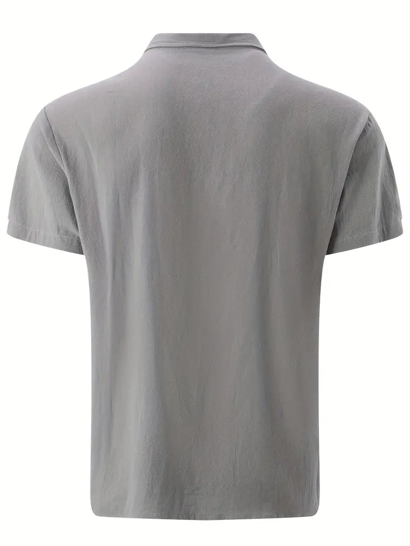 Kurzarm Herrenhemd mit Knopfleiste – Slim Fit Sommerhemd mit Kragen – Klassisches Freizeithemd für Alltag, Büro & Urlaub