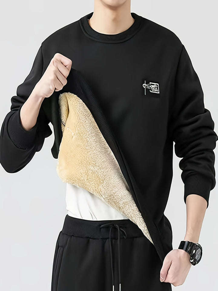 Lässiger einfarbiger Baumwolle Sweatshirt für Männer | Perfekt für den Alltag