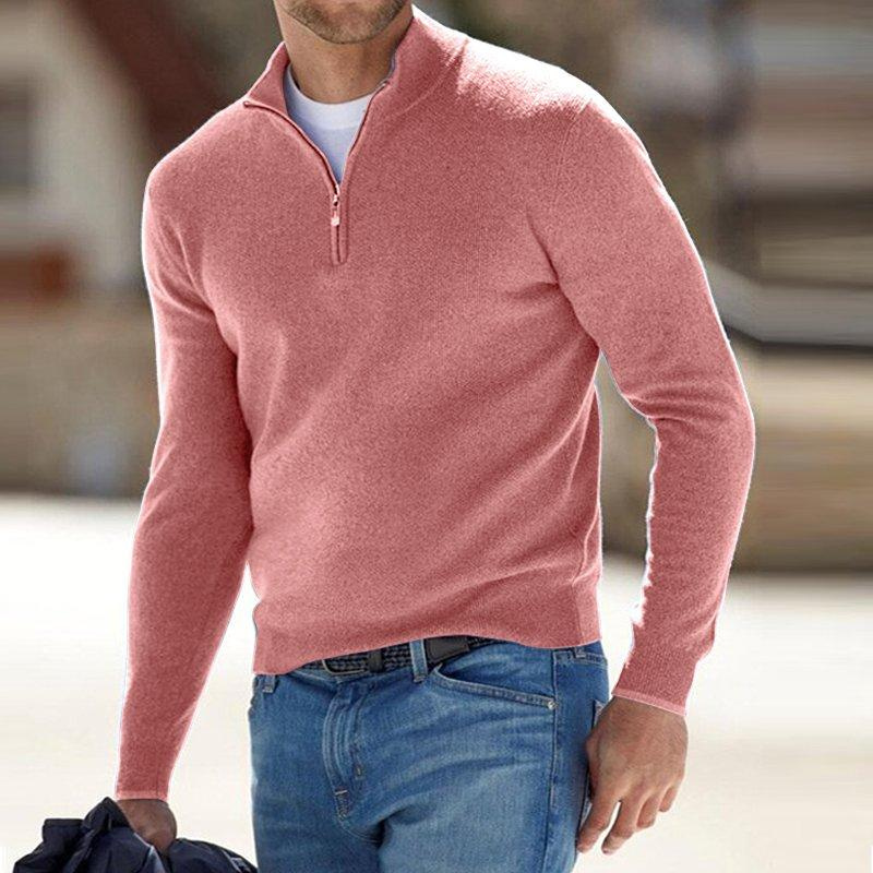 Bequemer Pullover mit halbem Reißverschluss
