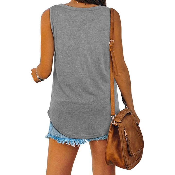 Damen Tanktop mit V-Ausschnitt – Lockeres ärmelloses Basic Shirt für Sommer & Freizeit