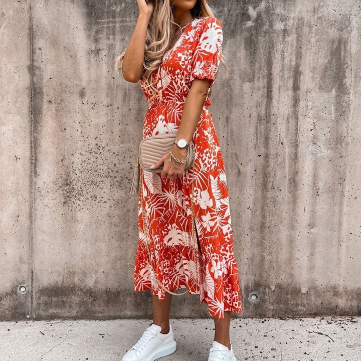 Robe portefeuille tropical sérénité – fraîcheur et élégance estivale