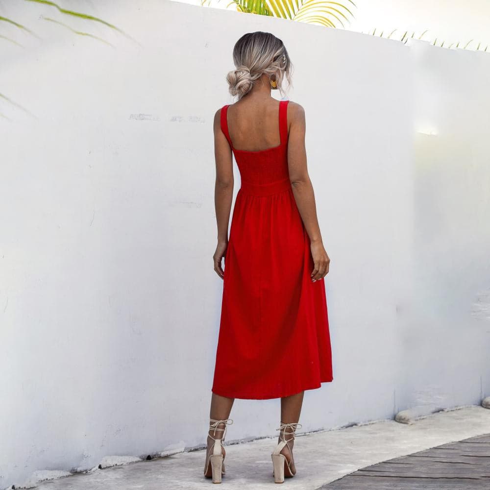 Robe midi sans manches – élégance aérée pour l'été