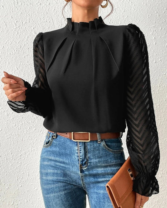 Felicity - Elegant top with ruffle sleeves for women