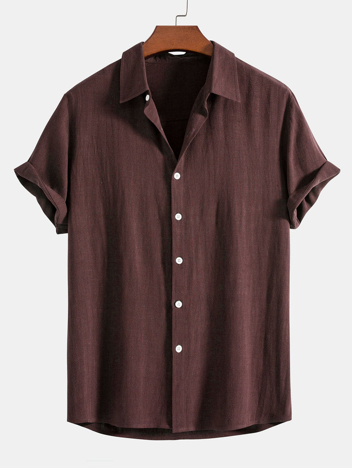 Camicia a maniche corte e pantaloni di lino set estivo per uomo