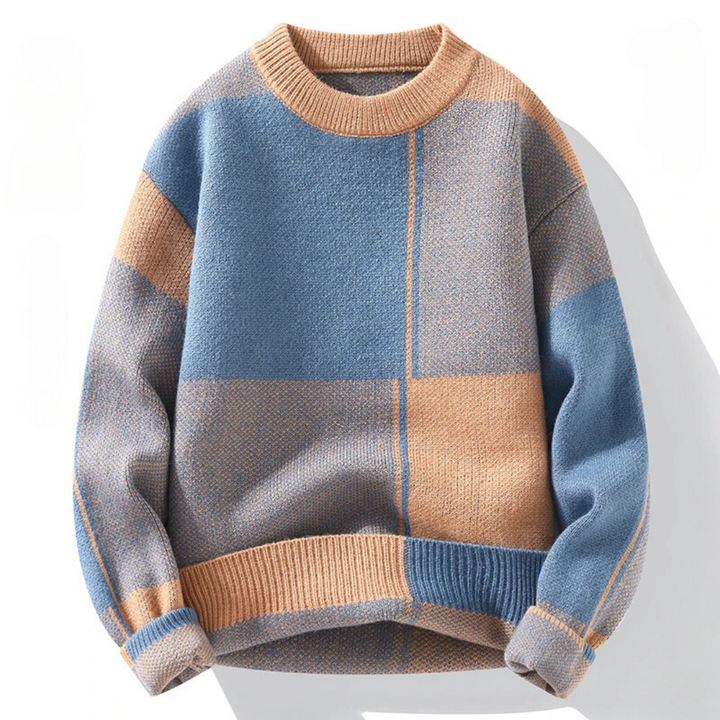 Peach - Pull décontracté à carreaux pour hommes