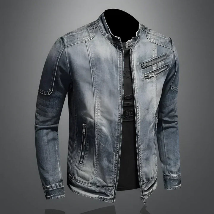 Antonio - veste en jean élégante avec fermeture éclair pour hommes