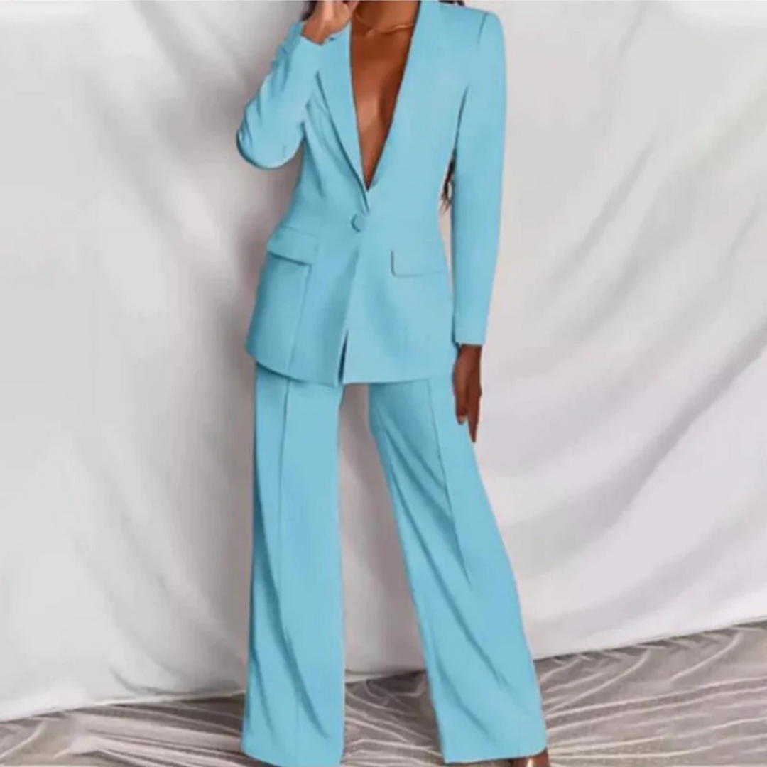 Bina - ensemble blazer-pantalon à manches longues pour femmes