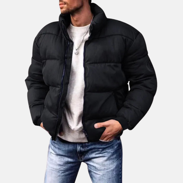 Veste matelassée d'hiver pour hommes – Veste de mi-saison doublée avec fermeture éclair et col montant