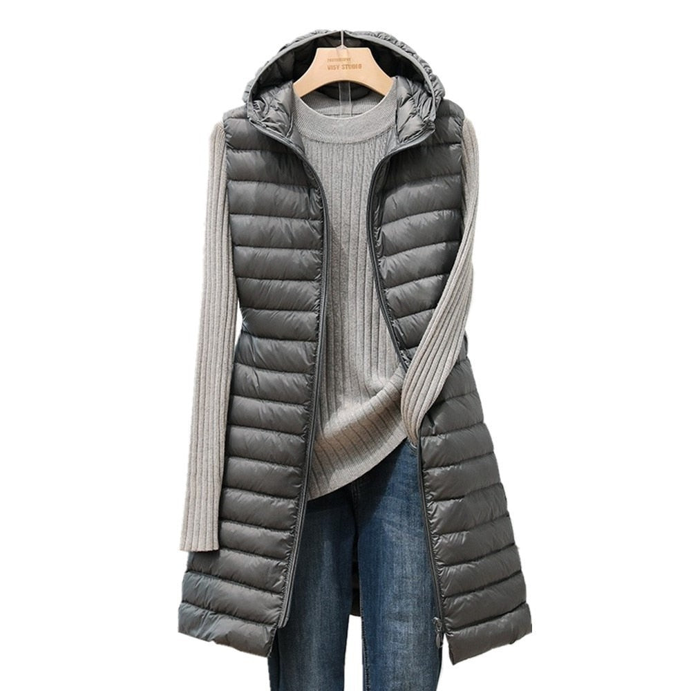 Gilet lungo Fiona Lange | Giacca imbottita comoda, elegante e lunga