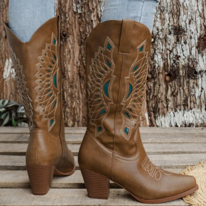 Grace - stilvolle bestickte Vintage-Stiefel
