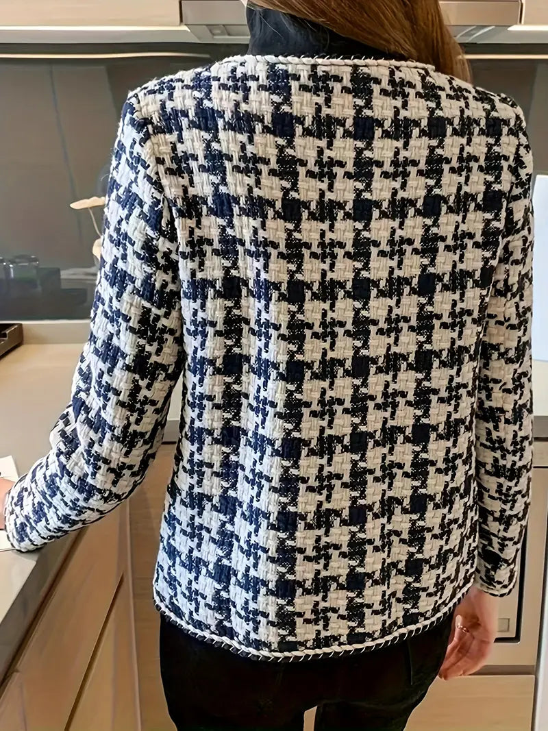 Brice - motivo pied de poule, giacca aperta, outfit casual a maniche lunghe