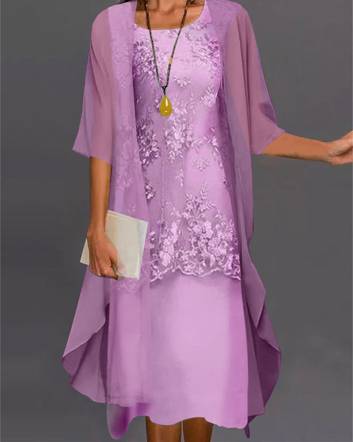 Élégante robe en chiffon en deux parties
