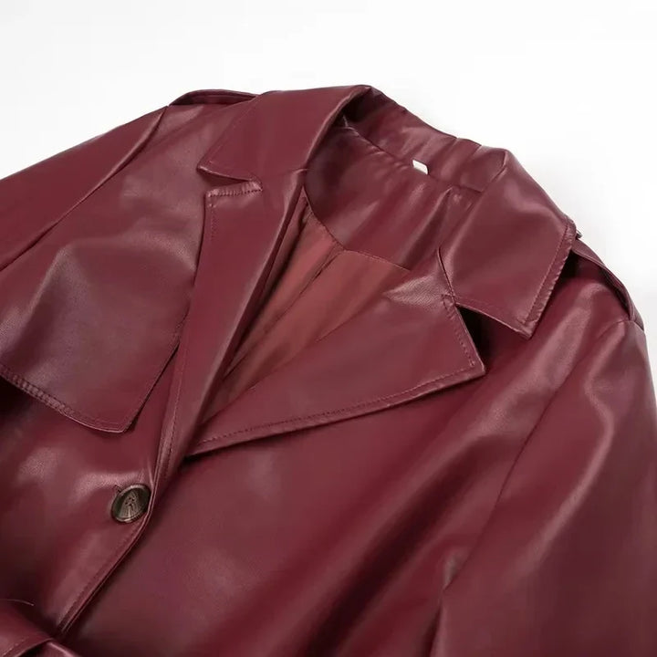 Harleigh - lange Retro-Jacke mit Gürtel